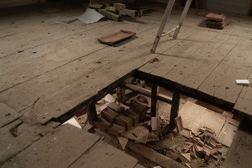 a very old house is extensively renovated