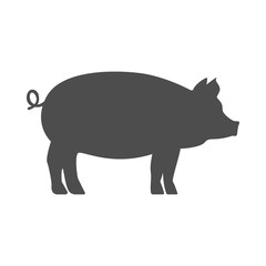 Pig silhouette. Vector.