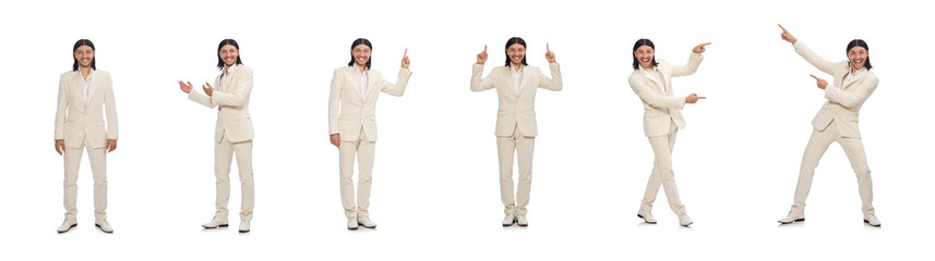 Man in funny concept isolated on white