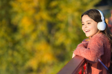 Spring mood. Imagination and inspiration. Mp3 player. Stylish child has rich imagination. little...