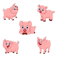 Set of Cute pigs