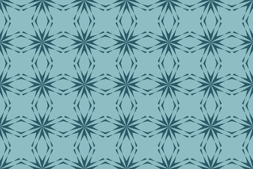 Seamless, abstract background pattern made with geometric shapes in flower abstraction. Decorative, girly vector art in grey color.