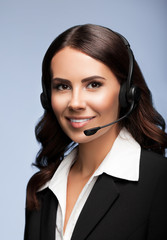 customer support phone operator in headset