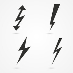 	 Thunder and bolt lighting. Flash icon isolated on transparent background. Graphic symbol element. 