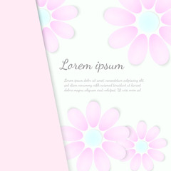 Beautiful vector card with pink flowers