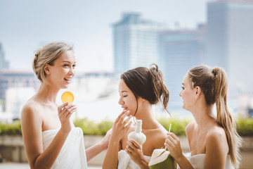 Woman pool spa concept