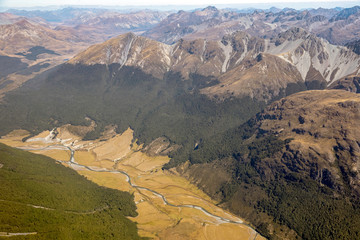 aerial photo of South island, New Zealand