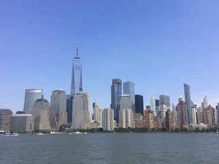 Fototapeta na wymiar Manhattan depuis le fleuve Hudson