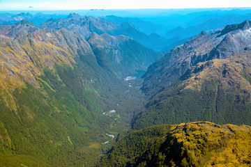 Fototapeta na wymiar aerial view of mountains in New Zealand