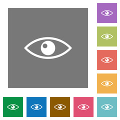 Eye square flat icons