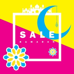 Flyer, Sale, discount, greeting card, label or banner occasion of Ramadan Kareem and Eid Mubarak Celebration