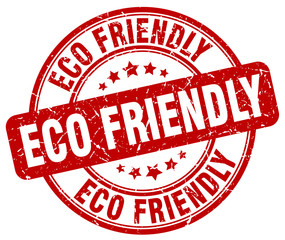 eco friendly red grunge round vintage rubber stamp