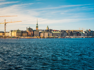Fototapeta na wymiar Stockholm skyline with old town in background.