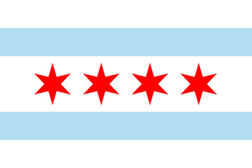 Vector flag of Chicago, Illinois. United States of America