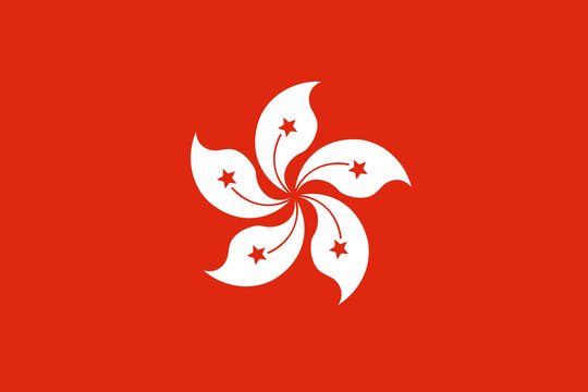 Vector flag of Hong Kong. China