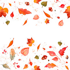 autumn leaves seamless pattern background