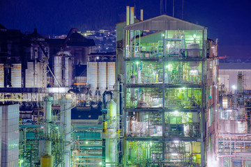 北九州工業地帯のプラント夜景