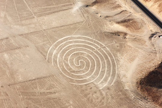 Nazca lines from the aircraft - spiral