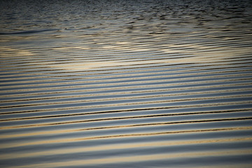 Water ripples during sunset
