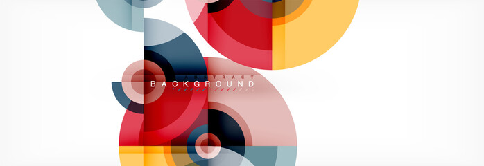 Flying circles geometric abstract background