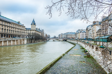 Naklejka premium View of the Seine river, Paris - France