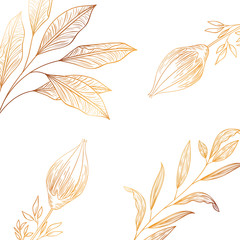 pattern flowers and leafs isolated icon