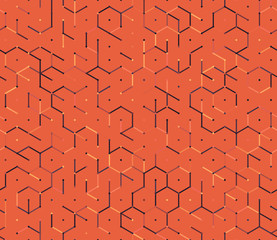 Vector background with abstract hexagons in minimal style. Seamless pattern with geometric shapes.