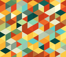 Seamless vector background with multicolored triangles. Geometric pattern.