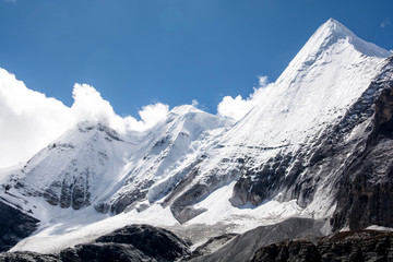 Beautiful snowy mountains of Yading, Sichuan, China.
