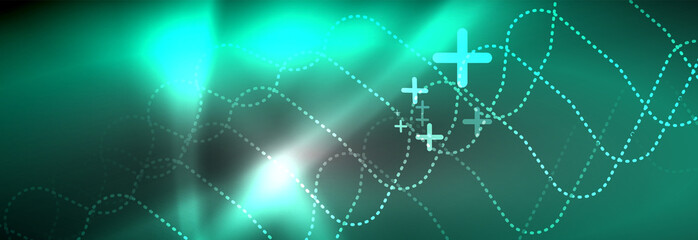 Glowing neon abstract lines, techno futuristic template