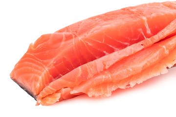 Fillet of trout isolated on white background