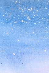blue sky. watercolor. snow. winter. background