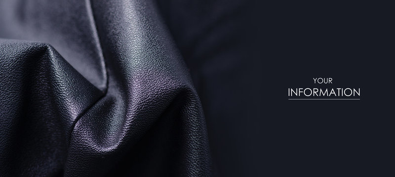 Black leather fabric textile material texture pattern macro blur background