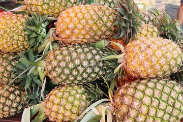 Fresh pineapple is delicious in street food