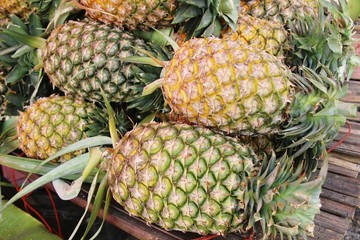 Fresh pineapple is delicious in street food