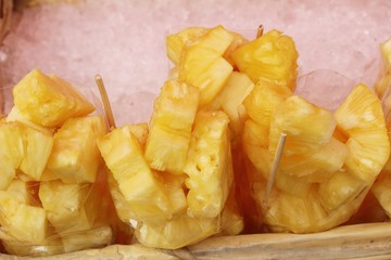 Fresh pineapple is delicious in street food