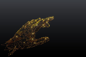 hand touching low poly GD