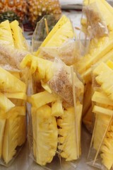 Fresh pineapple is delicious in street food