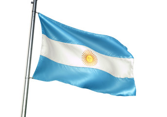 Argentina flag waving isolated white background 3D illustration