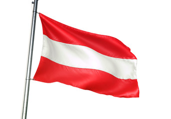 Fototapeta na wymiar Austria flag waving isolated white background 3D illustration