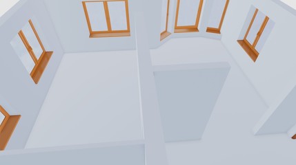 3D rooms of the dismantled house