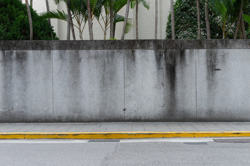 street wall background ,Industrial background, empty grunge urban street with warehouse brick wall
