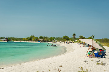 Los Roques, Venezuela - September 7, 2013: Beautiful and sunny day in Los Roques Archipielago