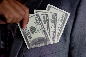 concept businessmen are paying money