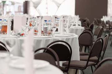 Banquet hall of a modern restaurant before the celebration