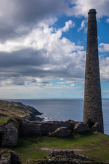 tin mine chimney in cornwall