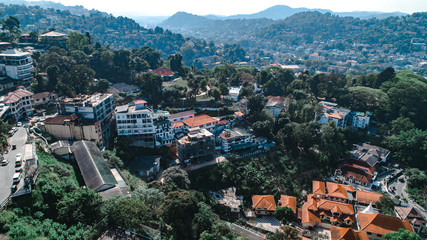 Naklejka na ściany i meble view on the local houses on the hill in Kandy, Sri lanka