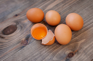 Group of brown eggs