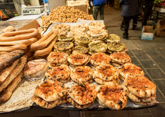 Bread Stall, Mahane Yehuda Market, Jerusalem, Israel, Middle East