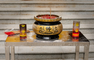 candles at the temple for prayer
